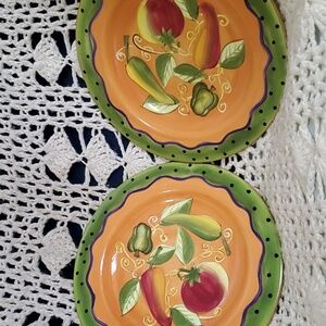 Gates Wear by Laurie Gates LGA10 plates Gates Vegetables Orange with Dots 9 3/4"